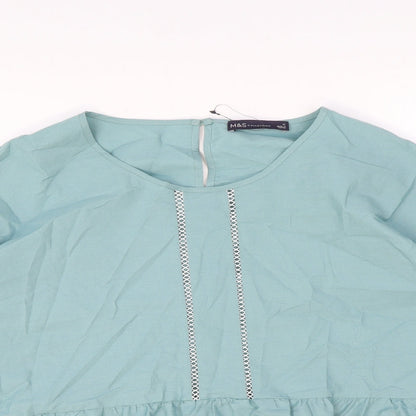 Womens UK Size 12 Marks and Spencer Green Basic Blouse