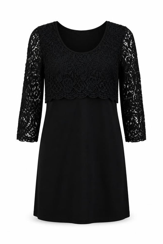 Great Plains Womens Black Polyester A-Line Size S Round Neck Pullover