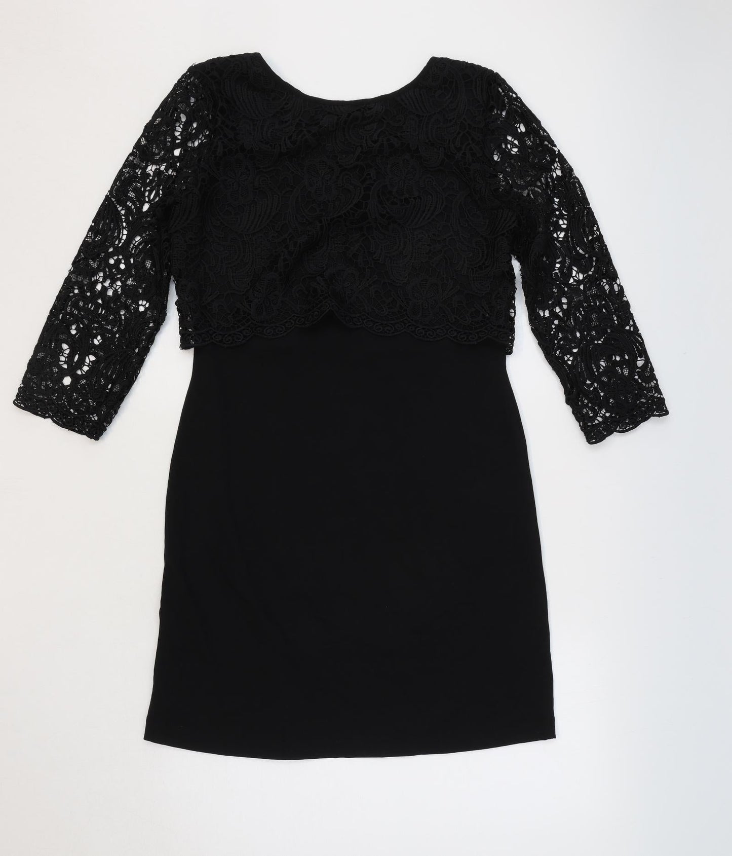 Great Plains Womens Black Polyester A-Line Size S Round Neck Pullover