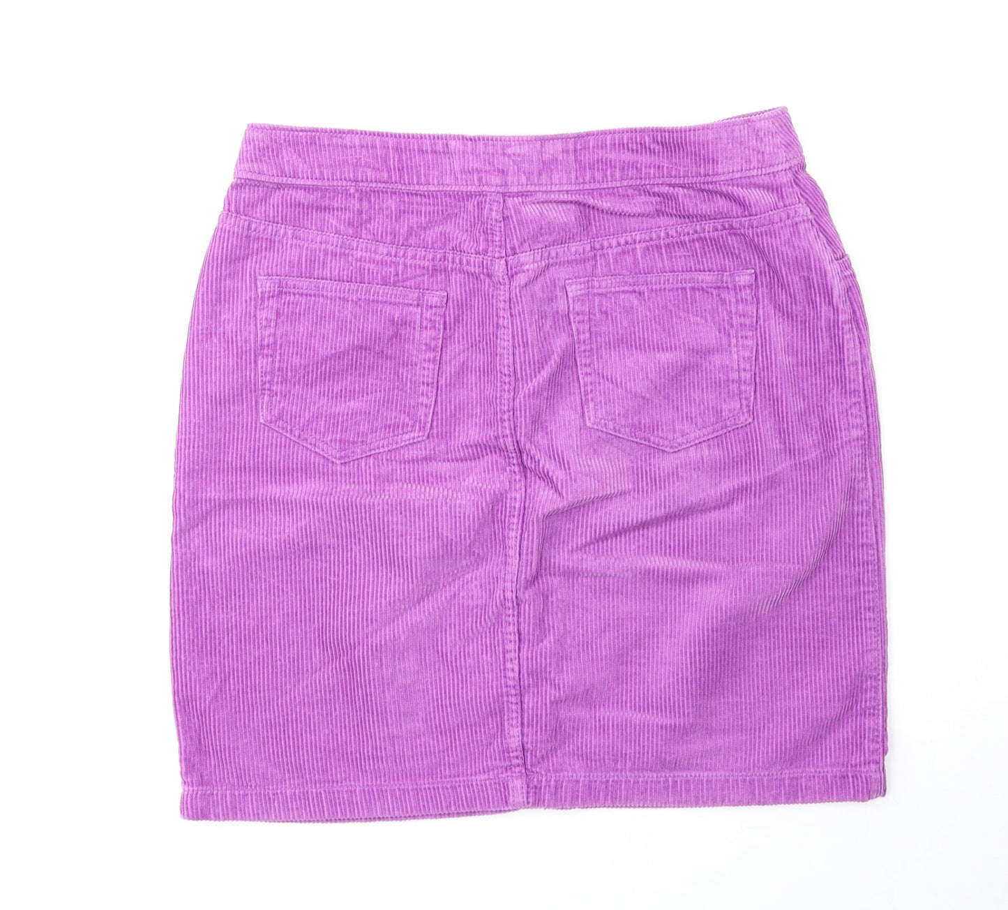 TU Womens Purple Cotton Straight & Pencil Skirt Size 10 Zip