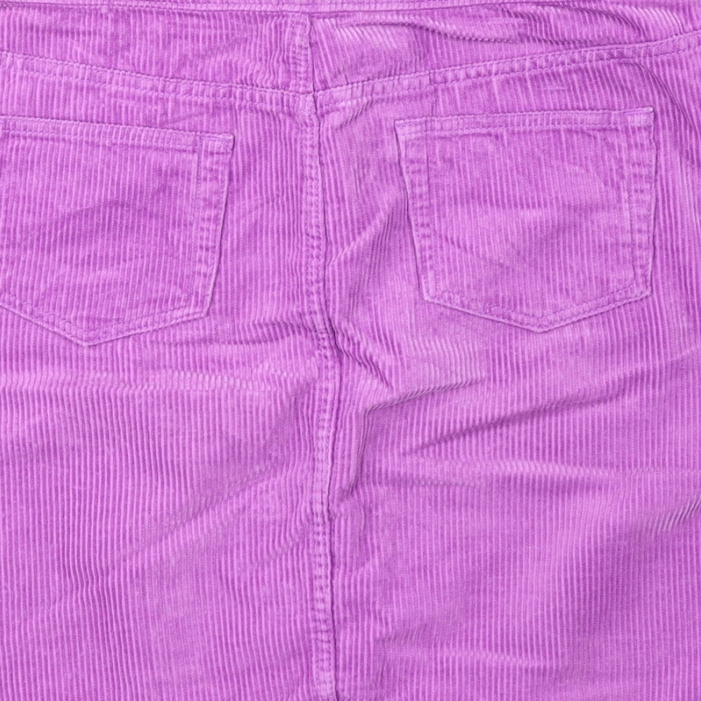 TU Womens Purple Cotton Straight & Pencil Skirt Size 10 Zip