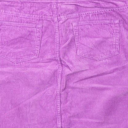 TU Womens Purple Cotton Straight & Pencil Skirt Size 10 Zip