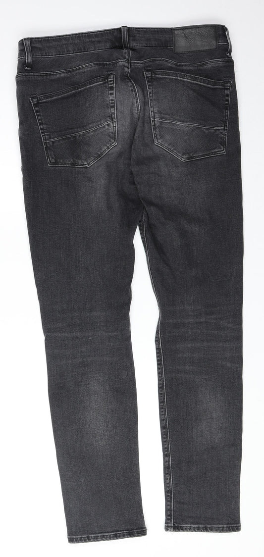 Mens UK Size 23 in River Island Regular Fit Skinny Grey Jeans