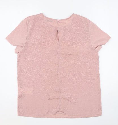 Womens UK Size M Pieces Pink Basic Blouse