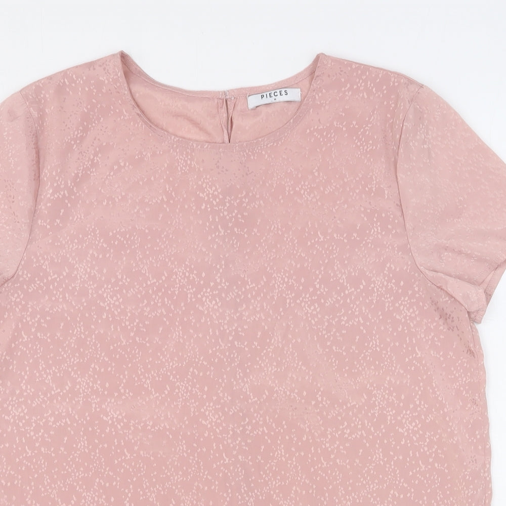 Womens UK Size M Pieces Pink Basic Blouse