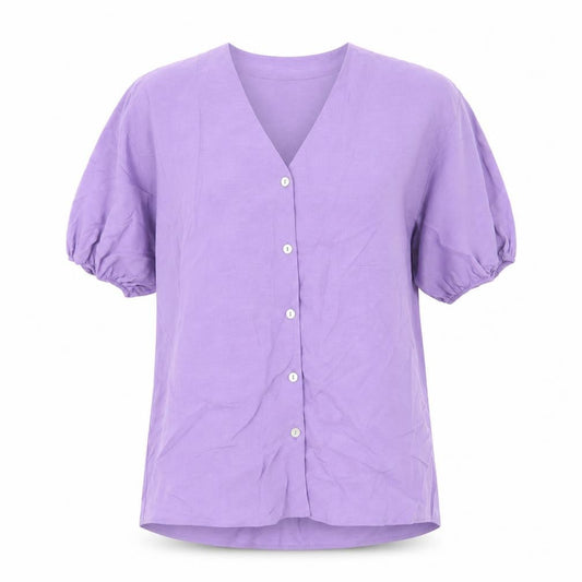 Womens UK Size 6 Autograph Purple Basic Button-Up