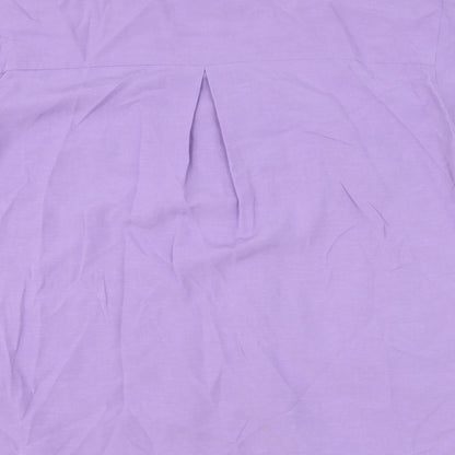 Autograph Womens Purple Viscose Basic Button-Up Size 6 V-Neck