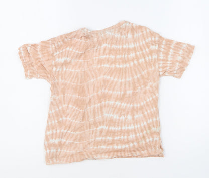 Primark Boys Orange Geometric 100% Cotton Basic T-Shirt Size 6-7 Years Round Neck Pullover - Make Today Great