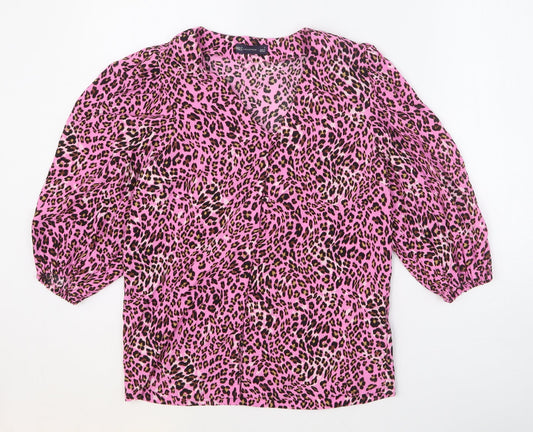Womens UK Size 8 Marks and Spencer Pink Basic Button-Up