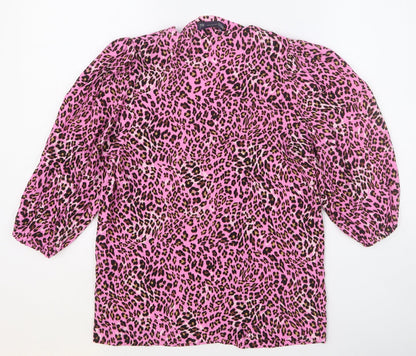 Womens UK Size 8 Marks and Spencer Pink Basic Button-Up