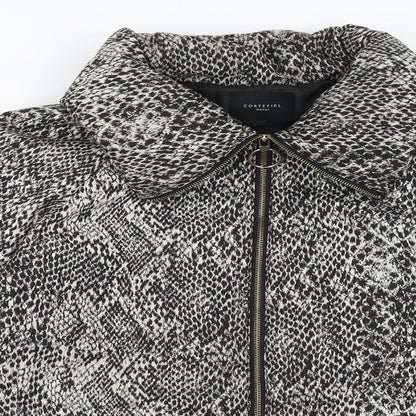 Cortefiel Womens Black Animal Print Jacket Size 16 Zip - Snake Print