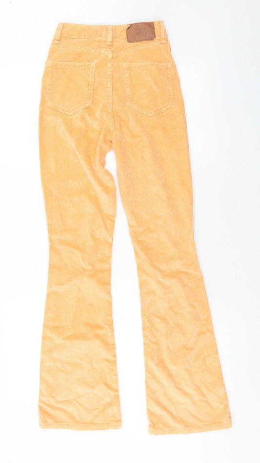 BDG Womens Orange Cotton Trousers Size 24 in L30 in Regular Zip