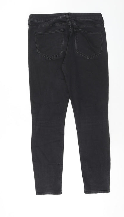 Womens UK Size 28 in H&M Regular Fit Straight Black Jeans