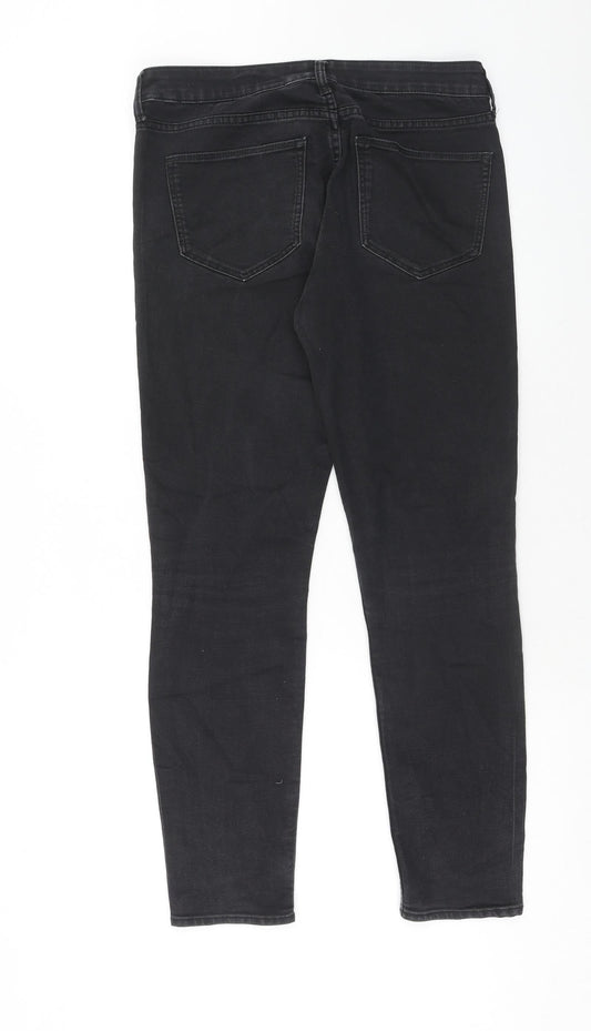 Womens UK Size 28 in H&M Regular Fit Straight Black Jeans