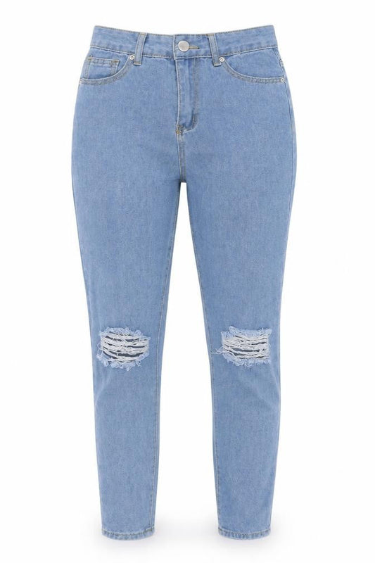 Womens UK Size 8 Boohoo Regular Fit Skinny Blue Jeans