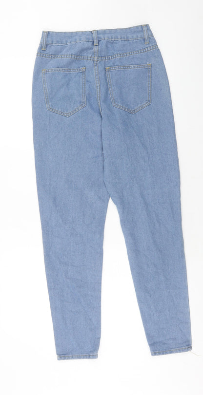 Boohoo Womens Blue Cotton Skinny Jeans Size 8 Regular Zip