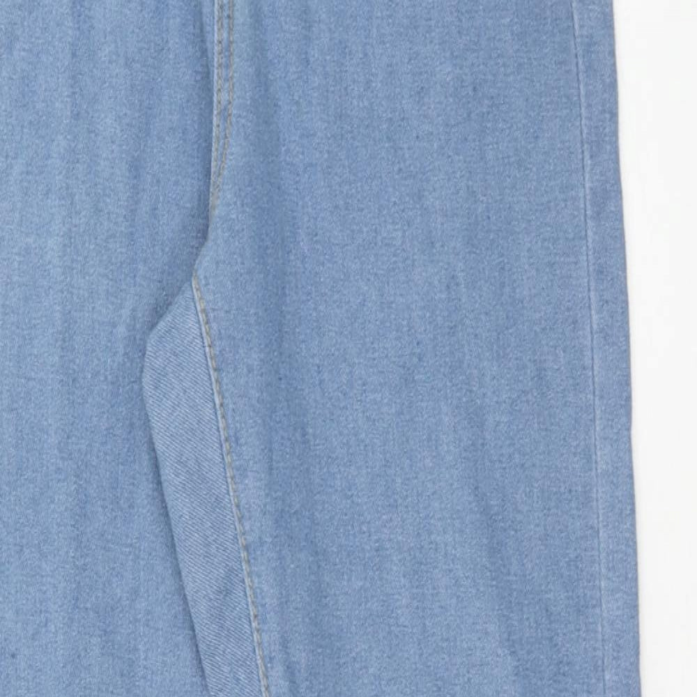 Boohoo Womens Blue Cotton Skinny Jeans Size 8 Regular Zip