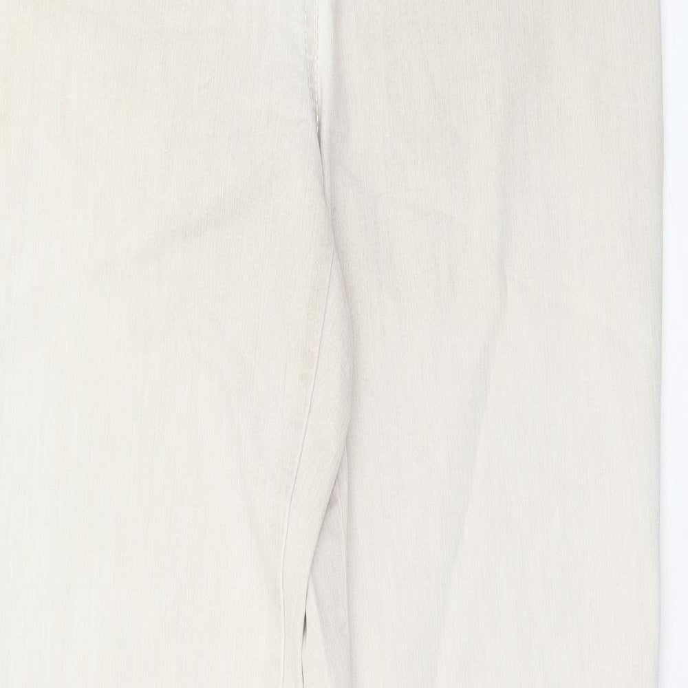 Gerry Weber Womens Beige Cotton Straight Jeans Size 12 Regular Zip