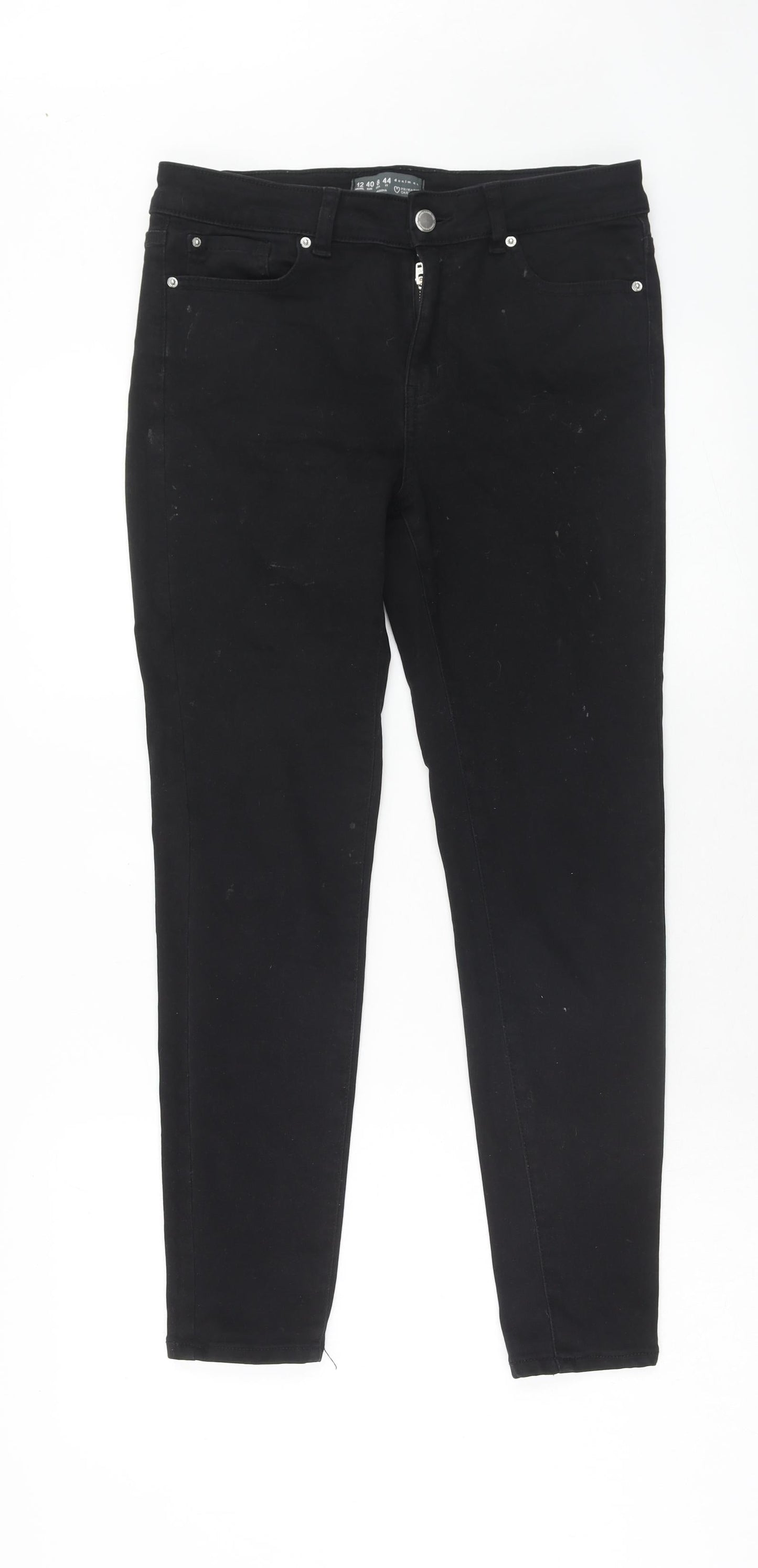 Denim & Co. Womens Black Cotton Skinny Jeans Size 12 L30 in Regular Zip