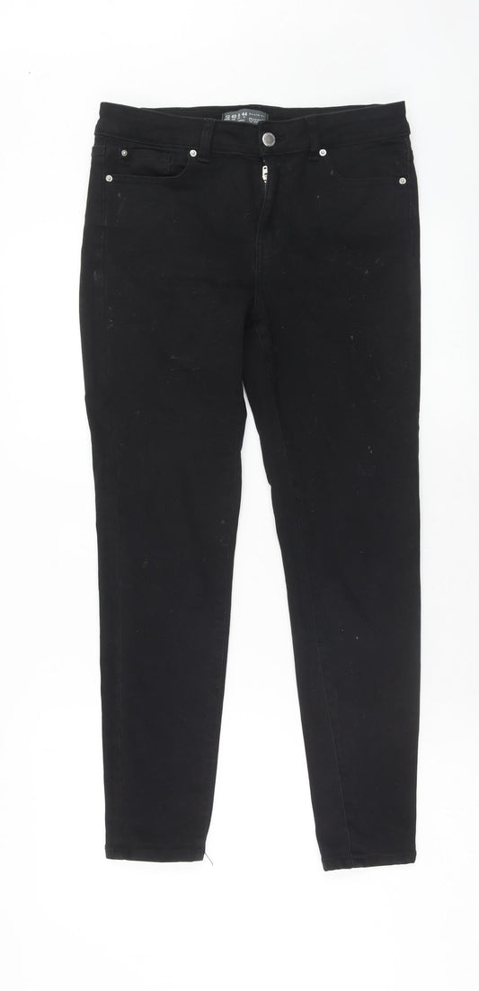 Denim & Co. Womens Black Cotton Skinny Jeans Size 12 L30 in Regular Zip