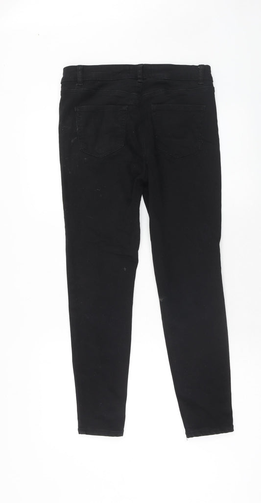 Denim & Co. Womens Black Cotton Skinny Jeans Size 12 L30 in Regular Zip