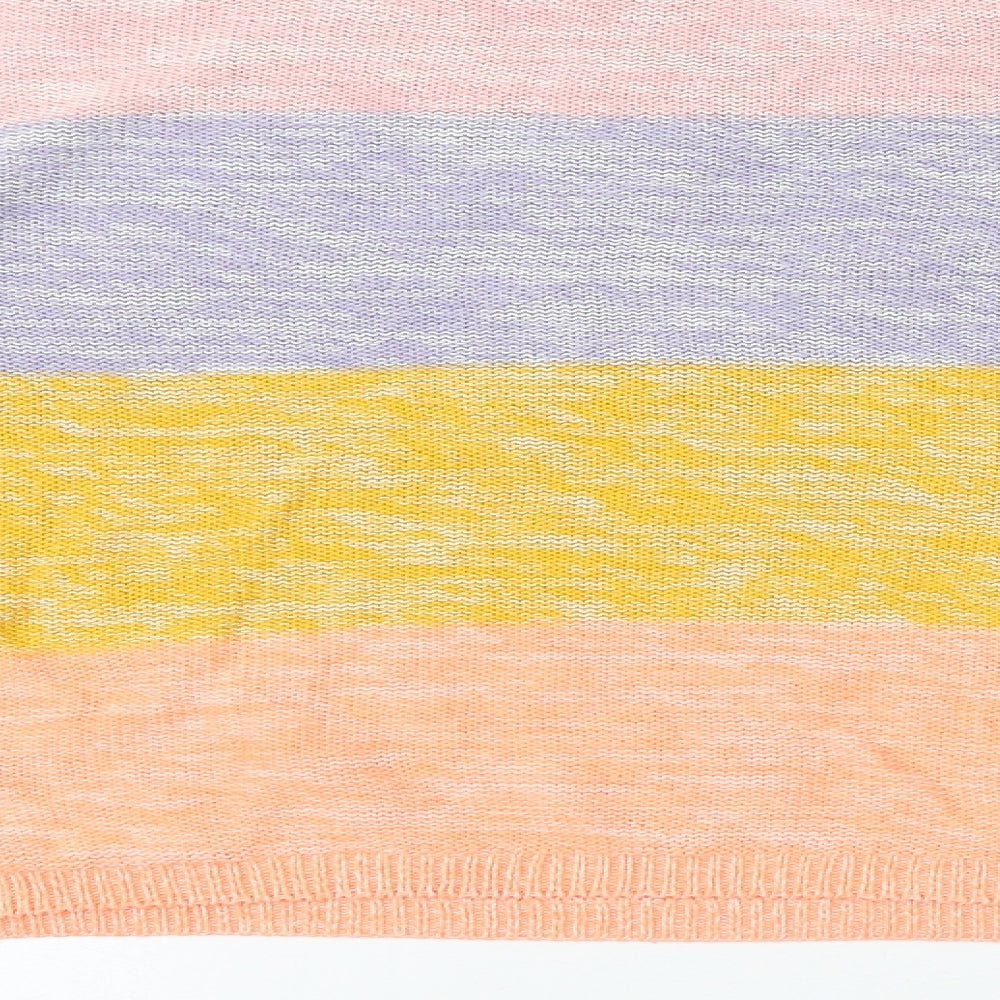 Primark Womens Multicoloured Round Neck Striped Acrylic Pullover Jumper Size XS