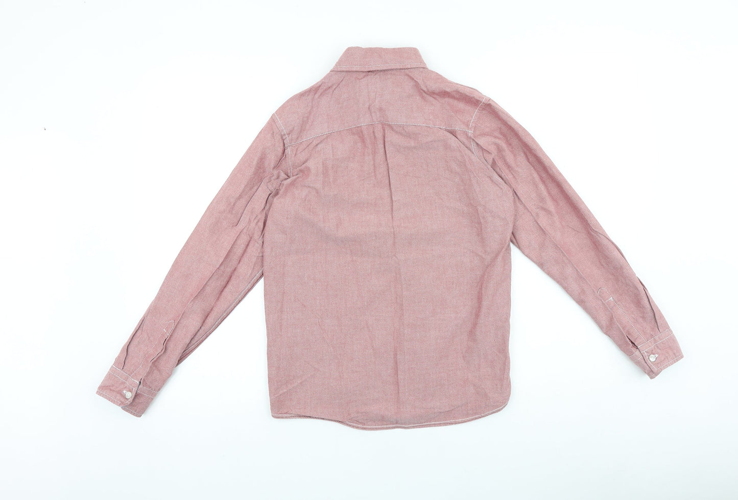 J Jeans Boys Red 100% Cotton Basic Button-Up Size 13 Years Collared Button