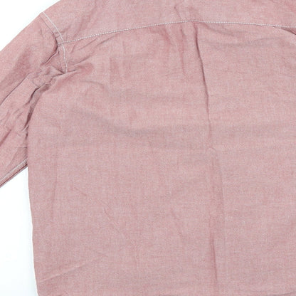 J Jeans Boys Red 100% Cotton Basic Button-Up Size 13 Years Collared Button
