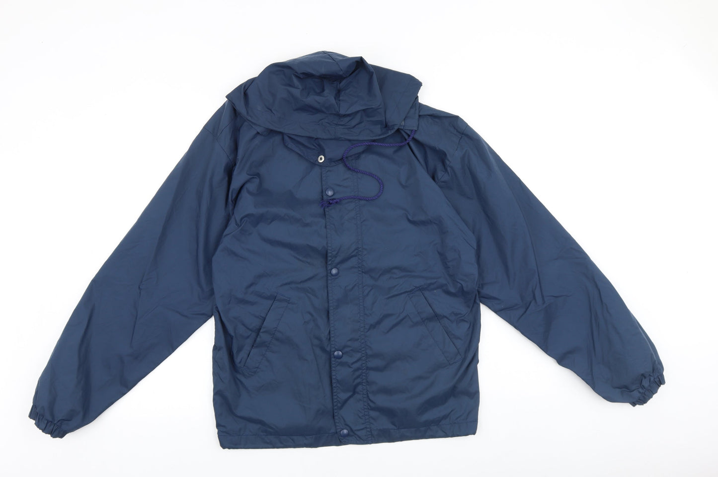 Mens UK Size S Fruit of the Loom Blue Windbreaker Coat
