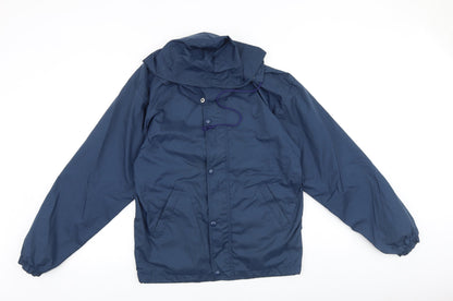 Mens UK Size S Fruit of the Loom Blue Windbreaker Coat