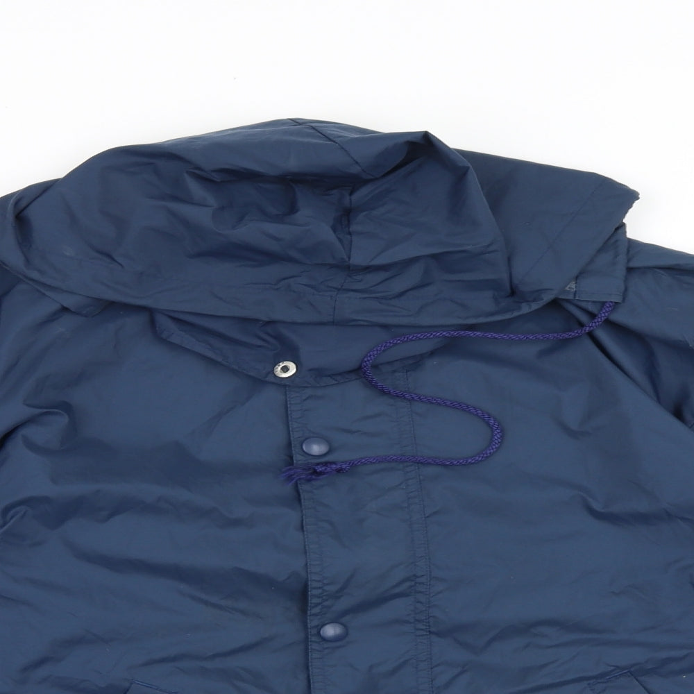 Mens UK Size S Fruit of the Loom Blue Windbreaker Coat