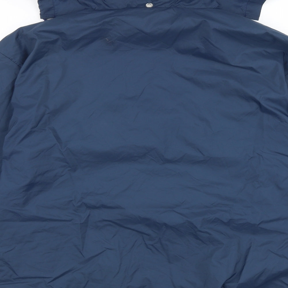 Mens UK Size S Fruit of the Loom Blue Windbreaker Coat