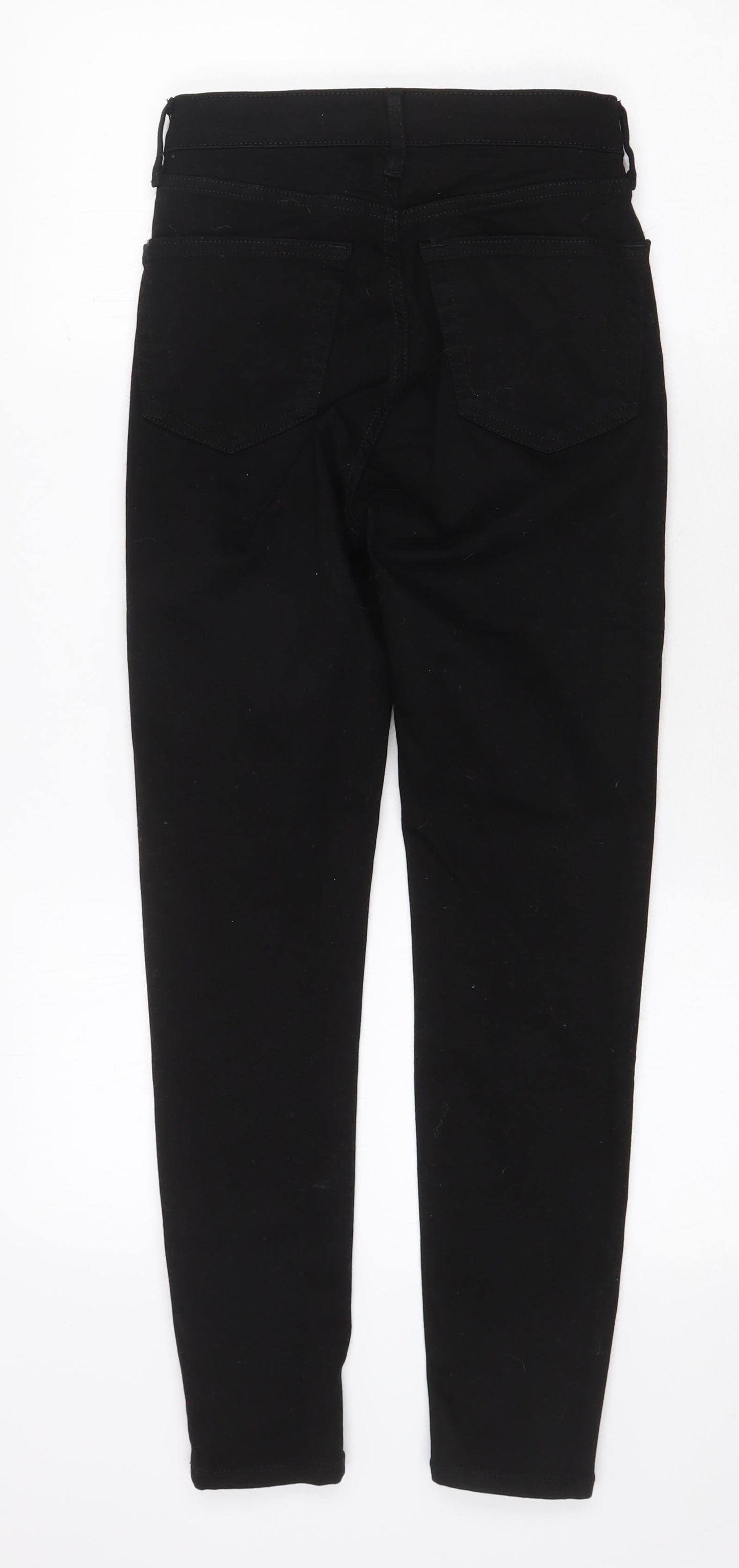 Topshop Womens Black Cotton Skinny Jeans Size 26 in Regular Zip