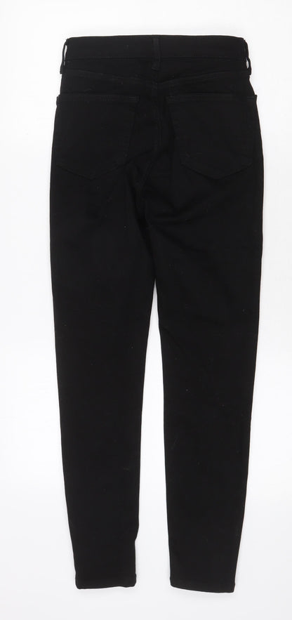 Topshop Womens Black Cotton Skinny Jeans Size 26 in Regular Zip