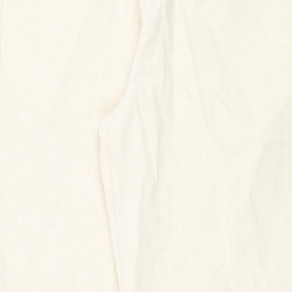 Marks and Spencer Mens Beige Cotton Tapered Jeans Size 24 in Regular Zip