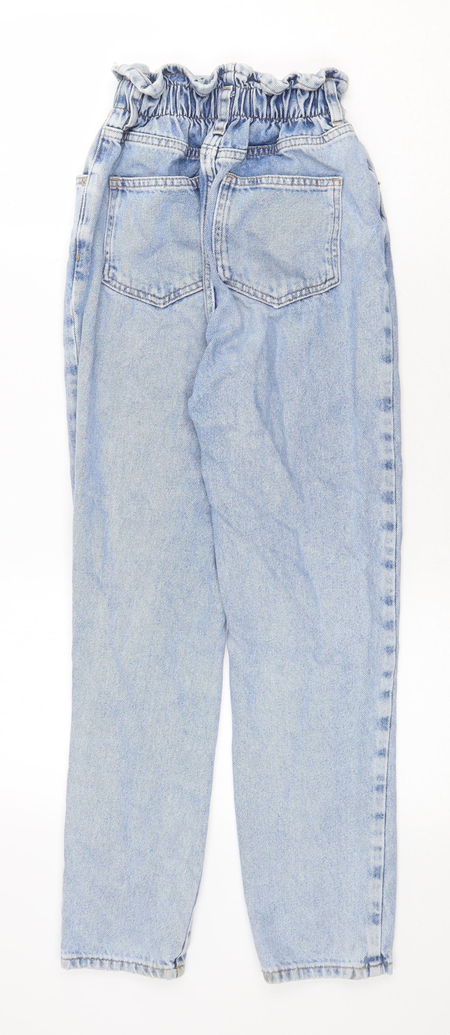 new loo Womens Blue Cotton Straight Jeans Size 4 Regular Zip