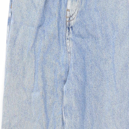 new loo Womens Blue Cotton Straight Jeans Size 4 Regular Zip