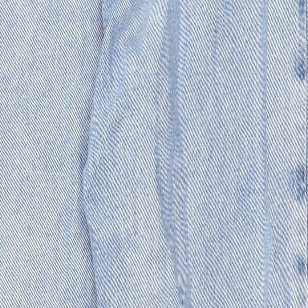 new loo Womens Blue Cotton Straight Jeans Size 4 Regular Zip