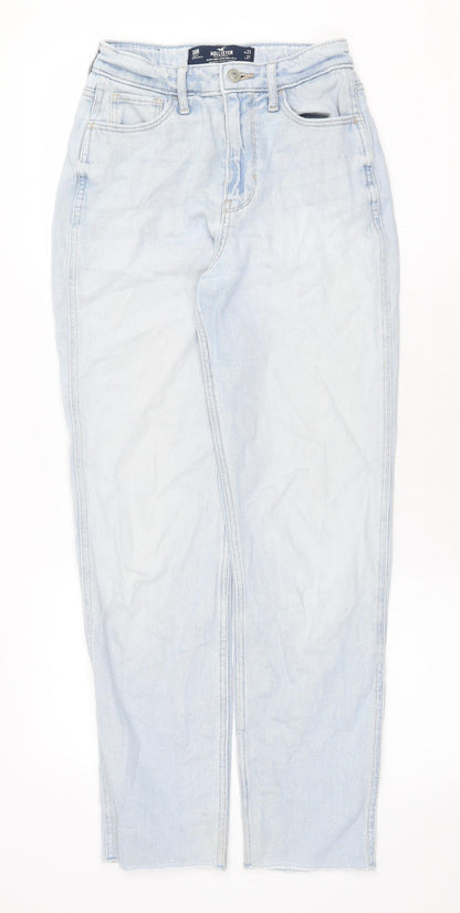 Hollister Womens Blue Cotton Straight Jeans Size 24 in Regular Zip