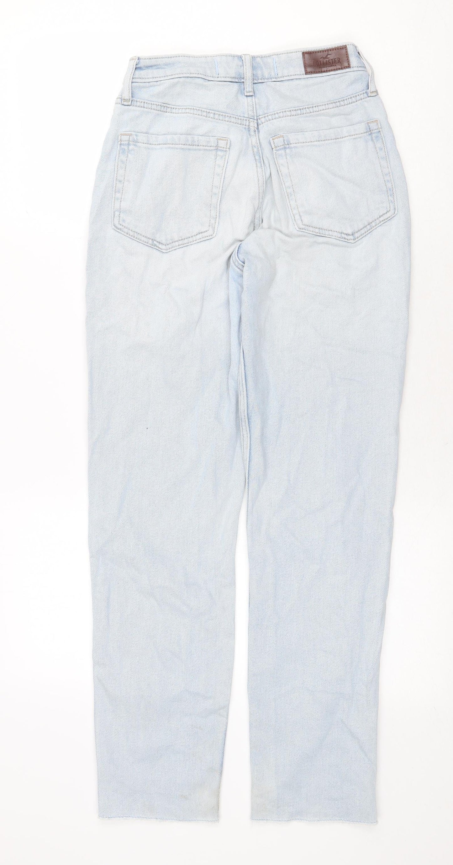 Hollister Womens Blue Cotton Straight Jeans Size 24 in Regular Zip