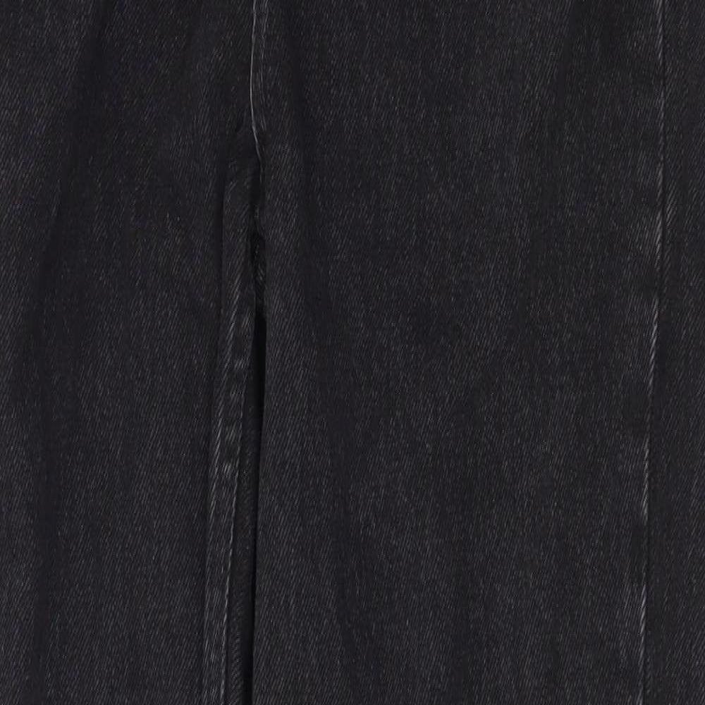 Topshop Womens Black Cotton Straight Jeans Size 30 in Regular Zip