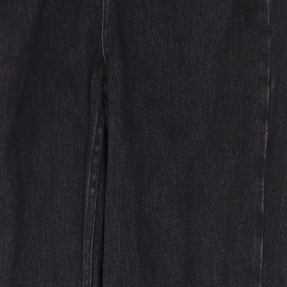 Topshop Womens Black Cotton Straight Jeans Size 30 in Regular Zip