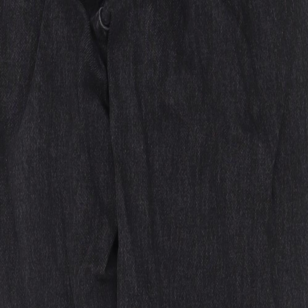 Topshop Womens Black Cotton Straight Jeans Size 30 in Regular Zip