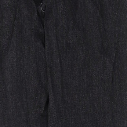 Topshop Womens Black Cotton Straight Jeans Size 30 in Regular Zip