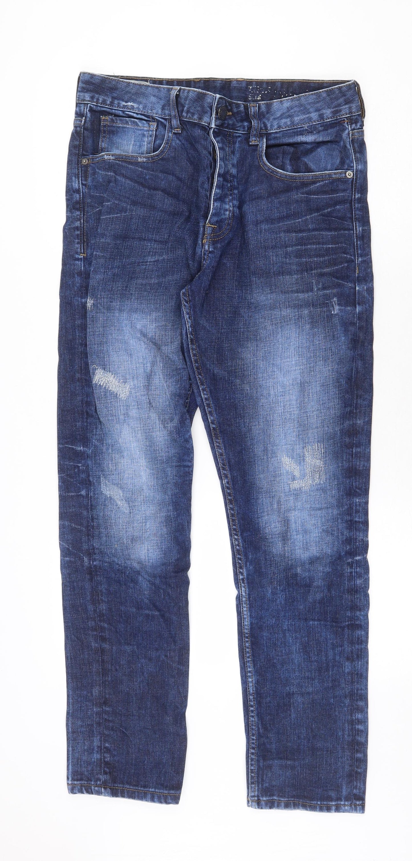 Mens UK Size 32 in Union Wares Regular Fit Straight Blue Jeans