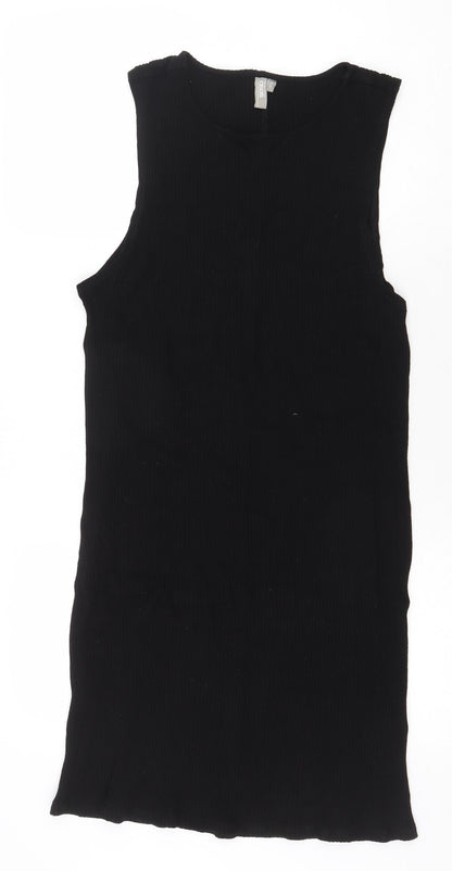 ASOS Womens Black Viscose A-Line Size 10 Round Neck Pullover