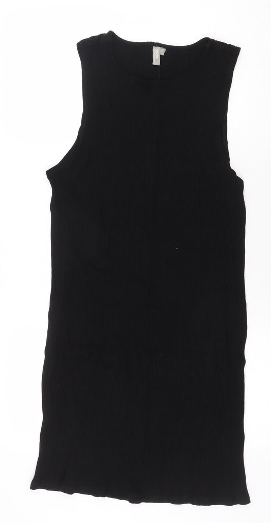 ASOS Womens Black Viscose A-Line Size 10 Round Neck Pullover