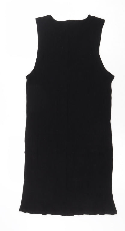 ASOS Womens Black Viscose A-Line Size 10 Round Neck Pullover