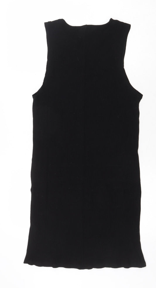 ASOS Womens Black Viscose A-Line Size 10 Round Neck Pullover