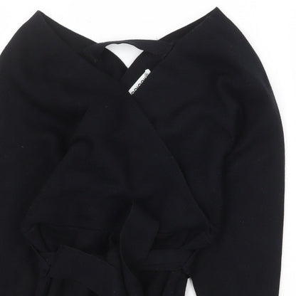 Kooiook Womens Black V-Neck Viscose Pullover Jumper Size S